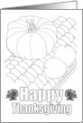 Thanksgiving Pumpkin Apples Turkey Corn Coloring card