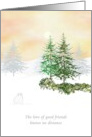 New Year Love of Good Friends Bunny Looking at Setting Sun card