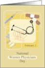 National Women Physicians Day Female Symbols on Stethoscope card