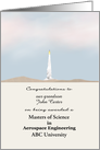 Grandson Msc Aerospace Engineering Degree Rocket Launch Custom card