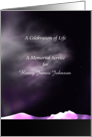 Invitation Celebration of Life Memorial Service Stars in Night Sky card