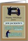 Happy Holidays to Customers from Car Wash Service Custom card