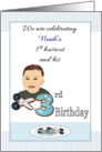 Invitation 3rd Birthday Upsherin Party Boy and Cookies Custom card