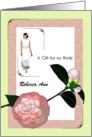 Wedding Gift for My Bride Camellia Bloom Bride in Lovely Gown Custom card