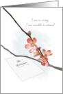 Apology Unable to Accept Invitation Branch of Quince Flowers card