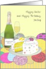 For Husband Celebrating Birthday on Easter Champagne Cake Eggs card