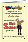 Granddaughter High School Graduate Young Girl Wearing Graduate Cap card