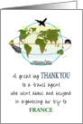 Custom Thank You to Travel Agent for Organizing Vacation Trip card