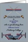 Military College Graduation Crossing Swords Custom Relation Name card