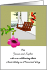 Anniversary On Memorial Day Porch Swing By Side of House Custom card