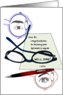 Graduate Optometry Degree Eye Glasses Note Of Congratulations Custom card