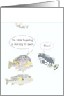Learning To Swim Fish Looking At Fingerling Floating Blowing Bubbles card