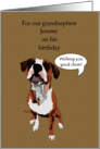 Grandnephew Birthday Boxer With Good Chow Wishes Custom card