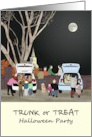 Trunk Or Treat Halloween Party Invitation People And Cars Parking Area card