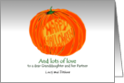Halloween Granddaughter And Partner Cartoon Pumpkin Custom card