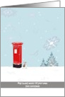 Our Home To Yours Music Note Snowflakes Falling Dog Mailbox Christmas card