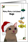 Christmas For Cat Happy Cat Gazing At Fish Shaped Ornaments card