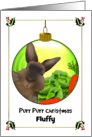 Christmas For Rabbit Lettuce Carrots And Happy Rabbit Image On Bauble card