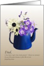 For Dad 1st Anniversary Mom Passing Pretty Flowers In Blue Teapot card