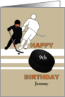 Custom 9th Birthday Ice Hockey Theme Players On The Ice card