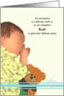 Invite Jewish Baby Girl Naming Ceremony Baby Sucking Thumb card