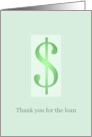 Thank You For The Cash Loan Dollar Sign In Translucent Green card