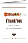 Thank You For Loan Of A Barbecue Meat And Veg On A Skewer Cooking card