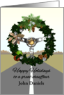 Happy Holidays Chauffeur Decorated Steering Wheel Road City Landscape card