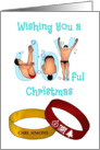 Joyful Christmas Divers In Stages Of Dive Routine Custom card