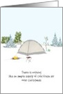 Christmas For Outdoor Loving Camper Tent In Snow Covered Countryside card
