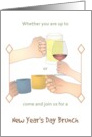 Invite To New Year’s Day Brunch Raising A Cup Or Glass To The New Year card