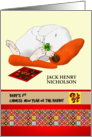 Baby’s First Chinese New Year of the Rabbit Baby Rabbit Asleep card