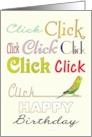 Click Click Click Happy Birthday From Parakeet card