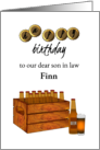 Birthday Son In Law Bottle Tops Wooden Crate Of Beer Stay Hydrated card