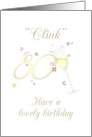 Number 80 Clinking With Champagne Glass Eightieth Birthday card