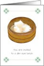 Invitation To Dim Sum Lunch Prawn Dumpling in Bamboo Basket card