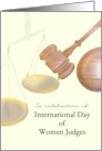 International Day Of Women Judges Scales Of Justice And Gavel card