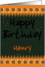 Custom Missing You On Your Birthday Orange Borders On Green card