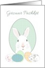 Gezuar Pashket Happy Easter In Albanian Bunny In Egg Shaped Frame card