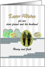 Easter For Gay Friend And Husband Couple Walking Hearts Colored Eggs card