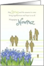 Nowruz People Out Walking On Spring Day Pretty Hyacinth Flowers card