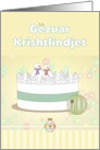 Gezuar Krishtlindjet Christmas In Albanian Snowmen On Cake card