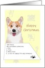 Corgi Dog Christmas Wish List Holiday Icons card