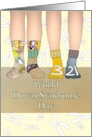 World Down Syndrome Day Wearing Mismatched 3-21 Colorful Socks card