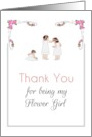 Thank You For Being My Flower Girl Little Girls With Flowers In Hair card