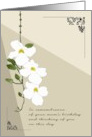 Remembrance Of Mom On Birthday Date Delicate White Flowers And Buds card