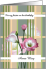 Custom Birthday For Frister Lisianthus Flowers Plaid Design card