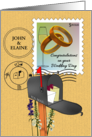Wedding Congratulations Mail Carrier Present In Mailbox Wedding Stamp card