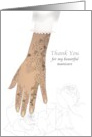 Thank You Bridal Manicurist Bride’s Hand Pretty Nails And Henna Design card