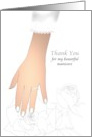 Thank You Bridal Manicurist Bride’s Hand Showing Pretty Nails card